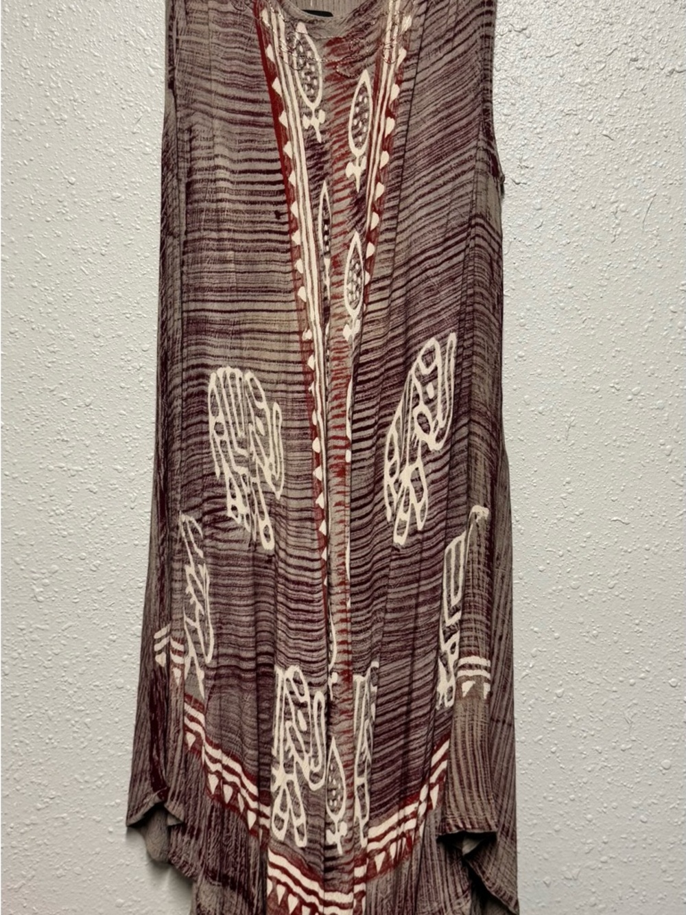 Bohemian Striped & Embroidered Sleeveless Dress